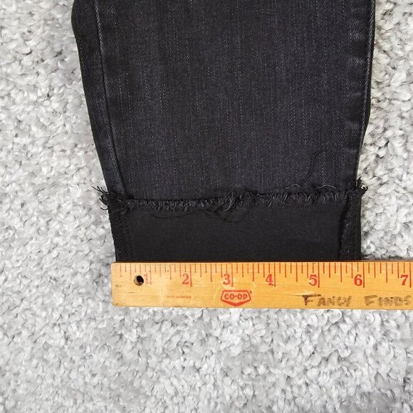 Judy‎ Blue Jeans Womens 9/29 Black Slim Straight Raw Hem Stretch Distressed - Picture 12 of 13